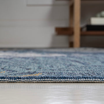 Calypso Coastal Casual Palm Frond Reversible Machine-Washable Indoor/Outdoor Area Rug